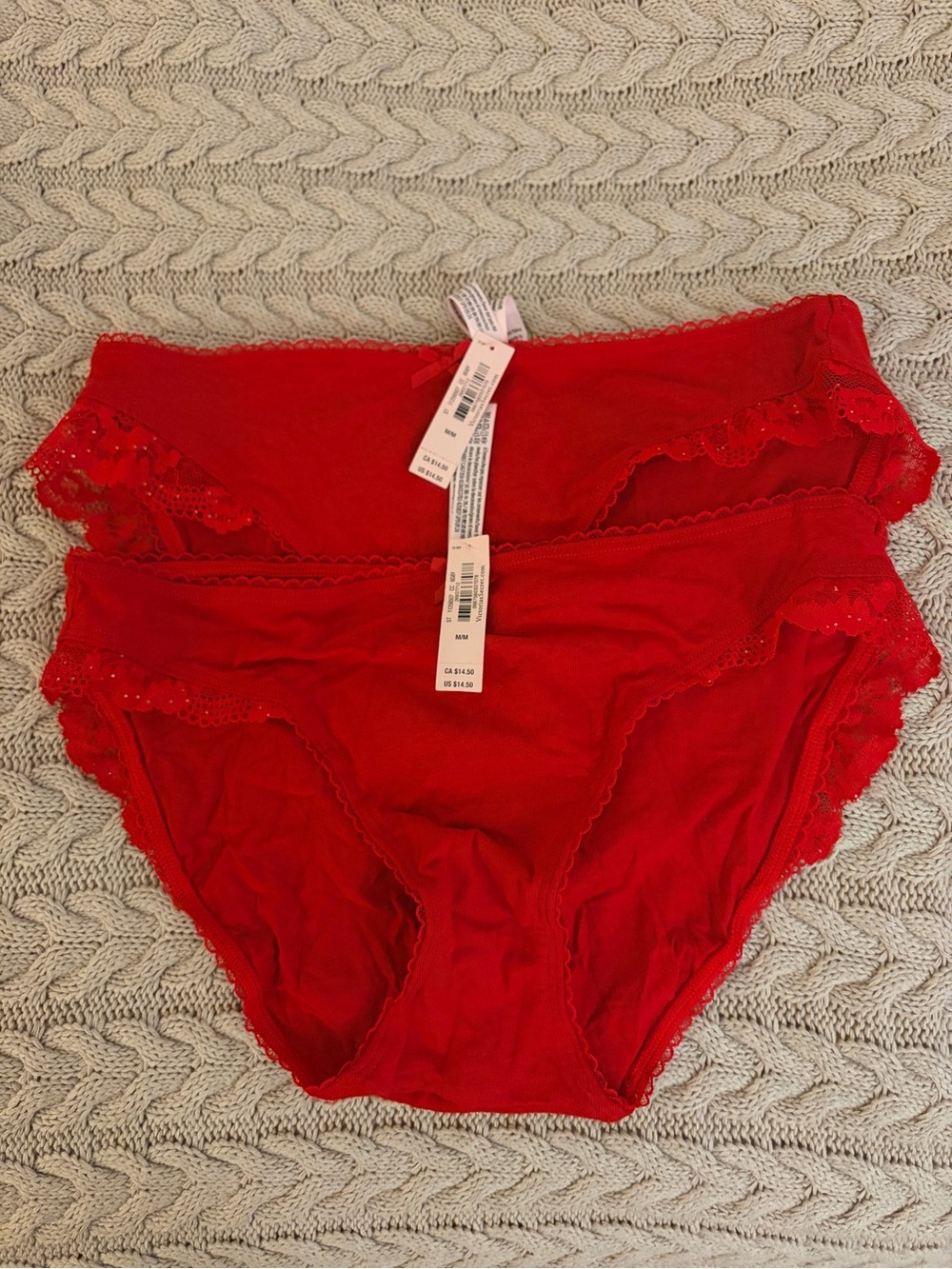 Victoria's Secret Red Lace-Trim Panties - Set of 2